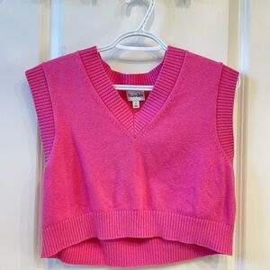 Aritzia Pink V-Neck Knit Top
